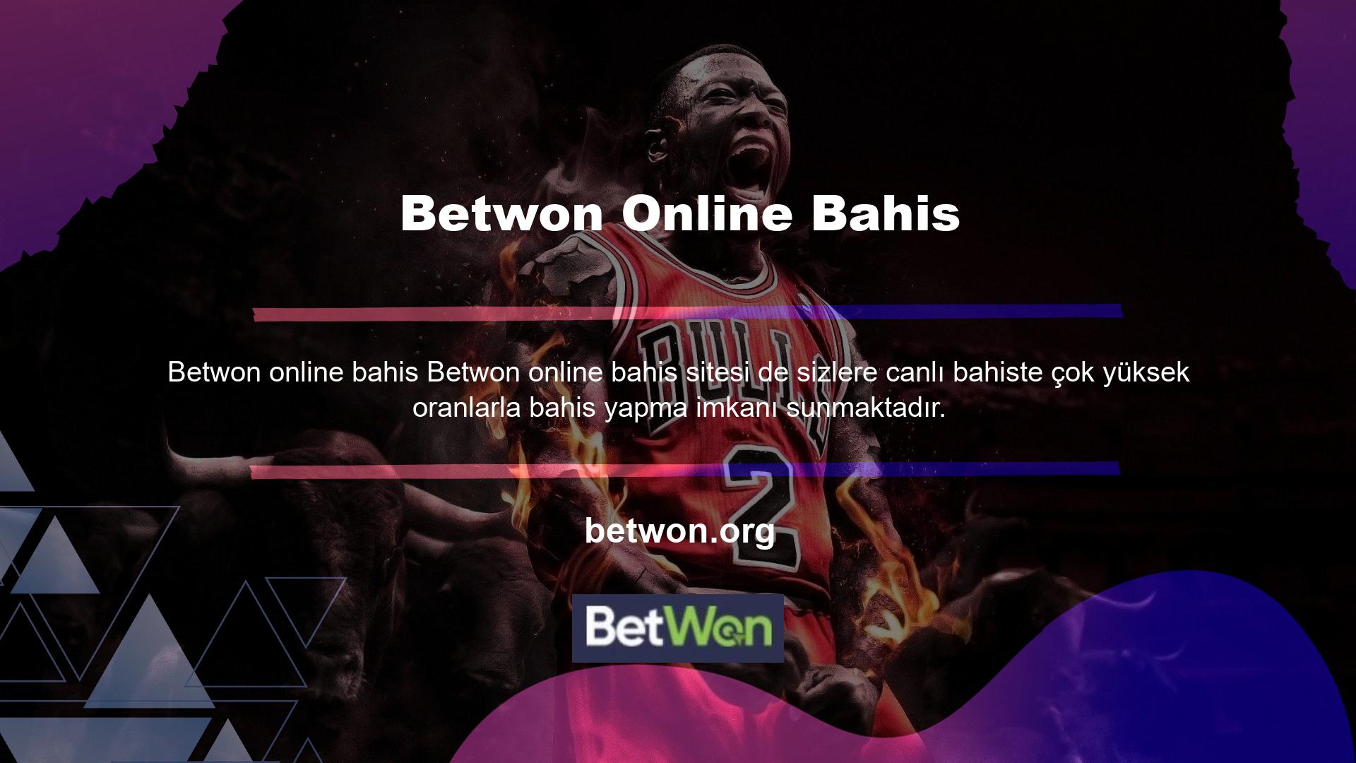 Betwon web sitesinde spor bahisleri ve canlı bahis üyelerine yönelik birçok bonus teklifi bulunmaktadır